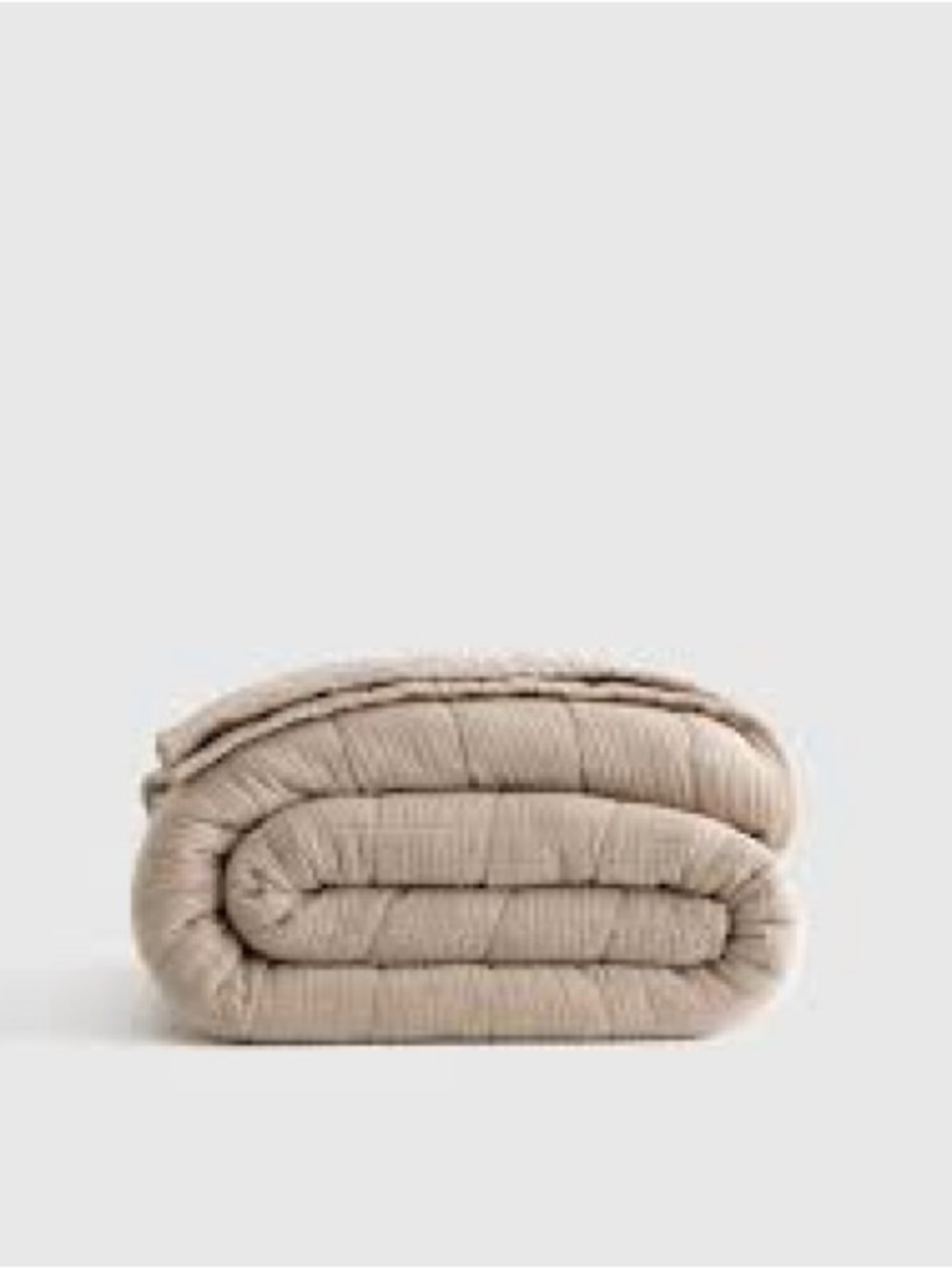 NEW Quince Dune Airy Gauze Box Quilt Beige Comforter QUEEN FULL Neutral Bedding